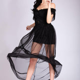 Gonnellone con pantaloncino e corpetto CRI33778 NERO MARICLA ELEGANCE 