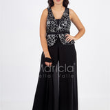 tuta con baschina effetto glitter PF508 NERO PAOLA FORTI 