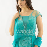 abito lungo con baschina ricamata SH839AL TIFFANY SHARON 