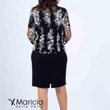 tubino+giacca ricamo PF6240 NERO PAOLA FORTI 