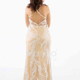 abito lungo intrecciato dietro FI7522 ORO MARICLA ELEGANCE 