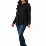 maglia glitter LIB03097 NERO MARICLA 