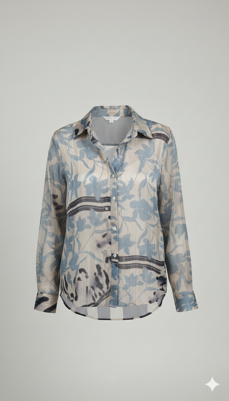 camicia fantasia devorè ROMI2660 CELESTE MARICLA 