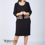 tubino+bolero PF410 NERO PAOLA FORTI 