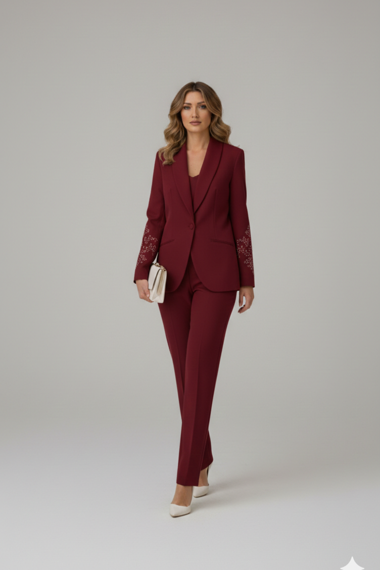 Completo con manica ricamata LH315 AMARONE LUDOVICA HASSLER 