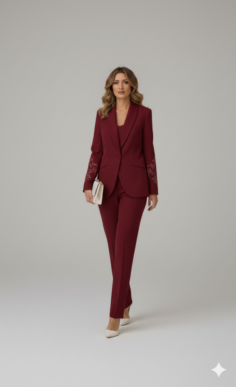 Completo con manica ricamata LH315 AMARONE LUDOVICA HASSLER 