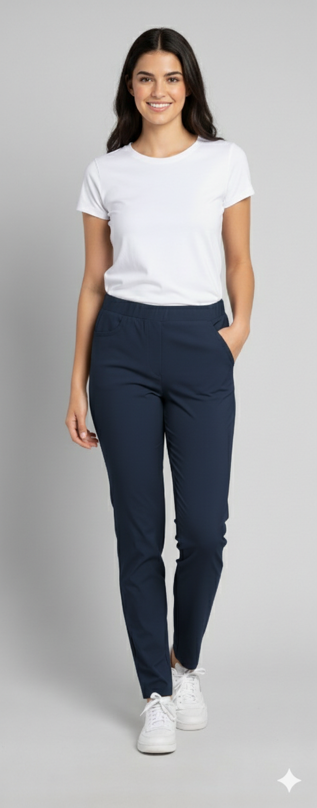 pantalone elastico CF16020P26 BLU CARLA FERRONI 