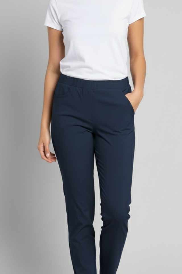 pantalone elastico CF16020P26 BLU CARLA FERRONI 