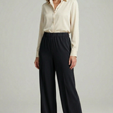 pantalone palazzo punto milano viscosa FFLORENZA NERO MARICLA 