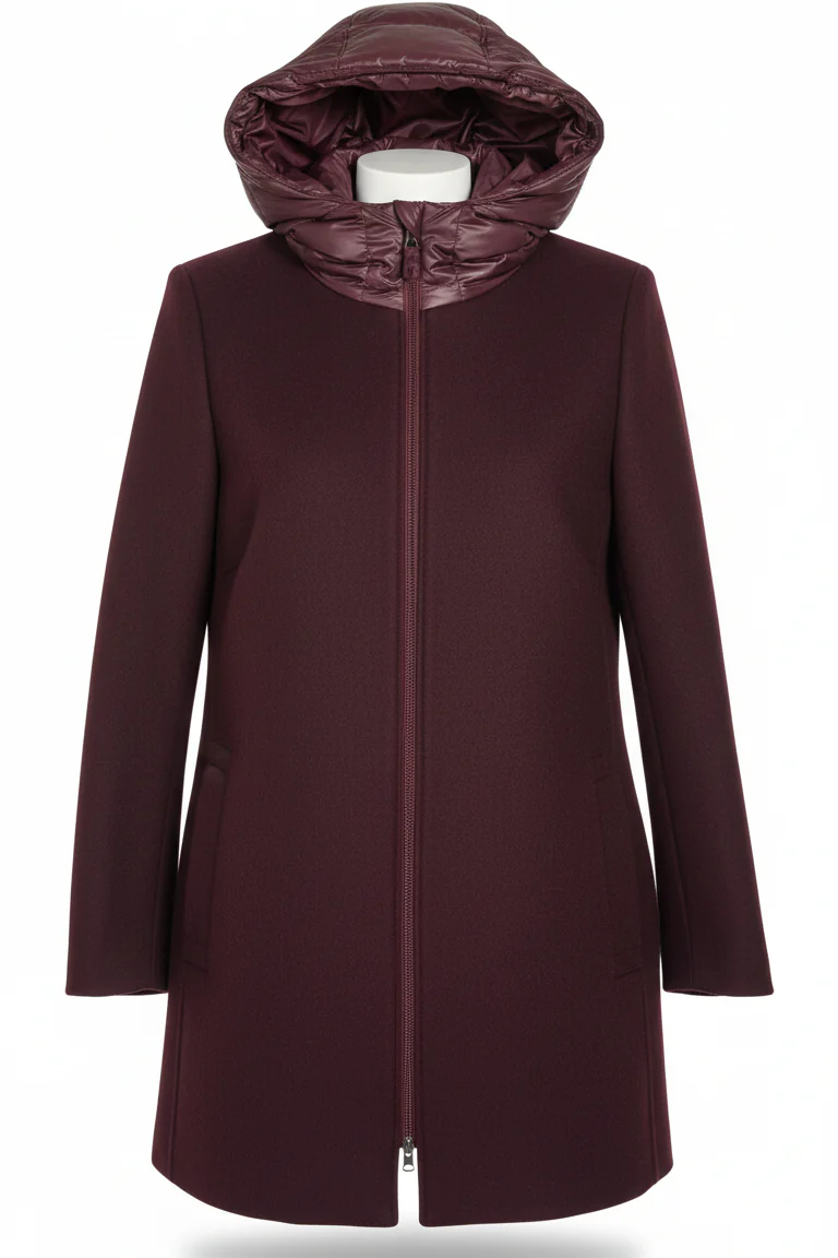 Giaccone in panno con cappuccio MEGAN AMARONE MARICLA 