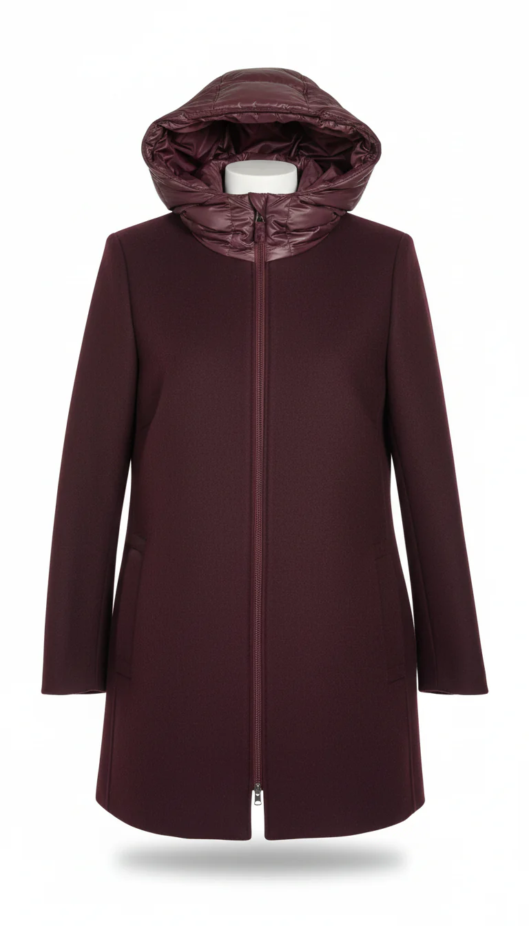 Giaccone in panno con cappuccio MEGAN AMARONE MARICLA 