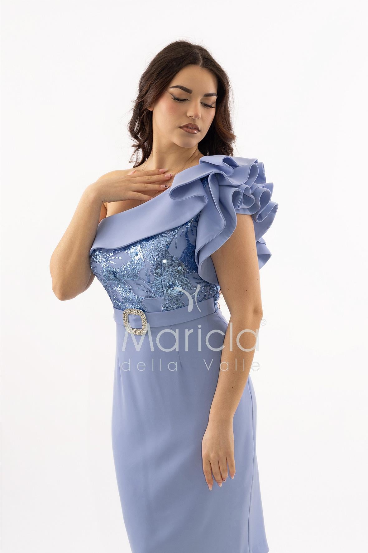 abito midi corpetto strass monospalla SH865AC PERVINCA SHARON 