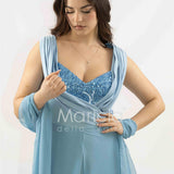 tuta con scollo paiette SH910TU POLVERE SHARON 