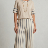 pantalone fantasia con casacca CF70292 CREMA CARLA FERRONI 