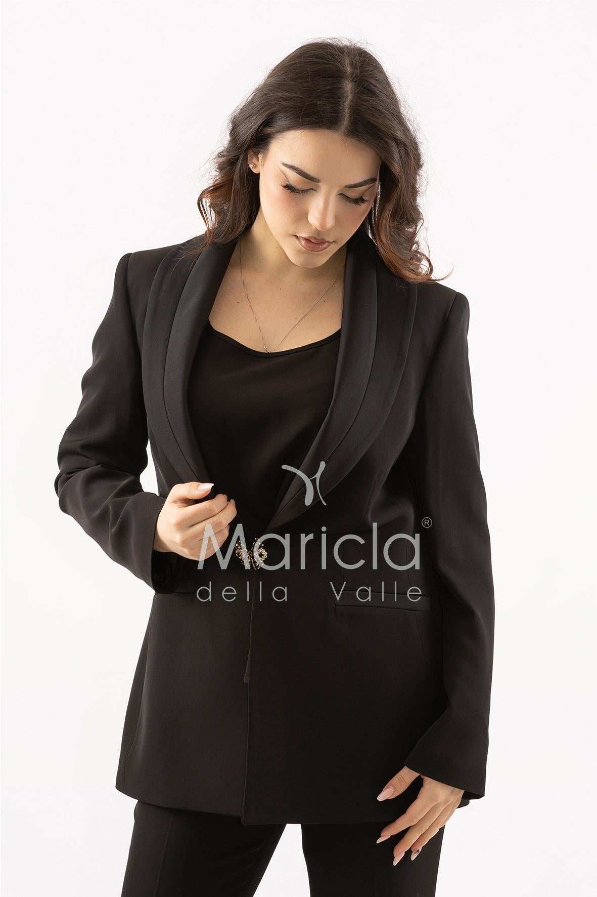 Tailleur smoking Completo 3 pezzi SH726TP NERO SHARON 