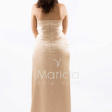 abito con fiore arricciato CAR58366 ORO MARICLA ELEGANCE 