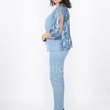 Tailleur 3 pezzi ricamato SH303 POLVERE SHARON 
