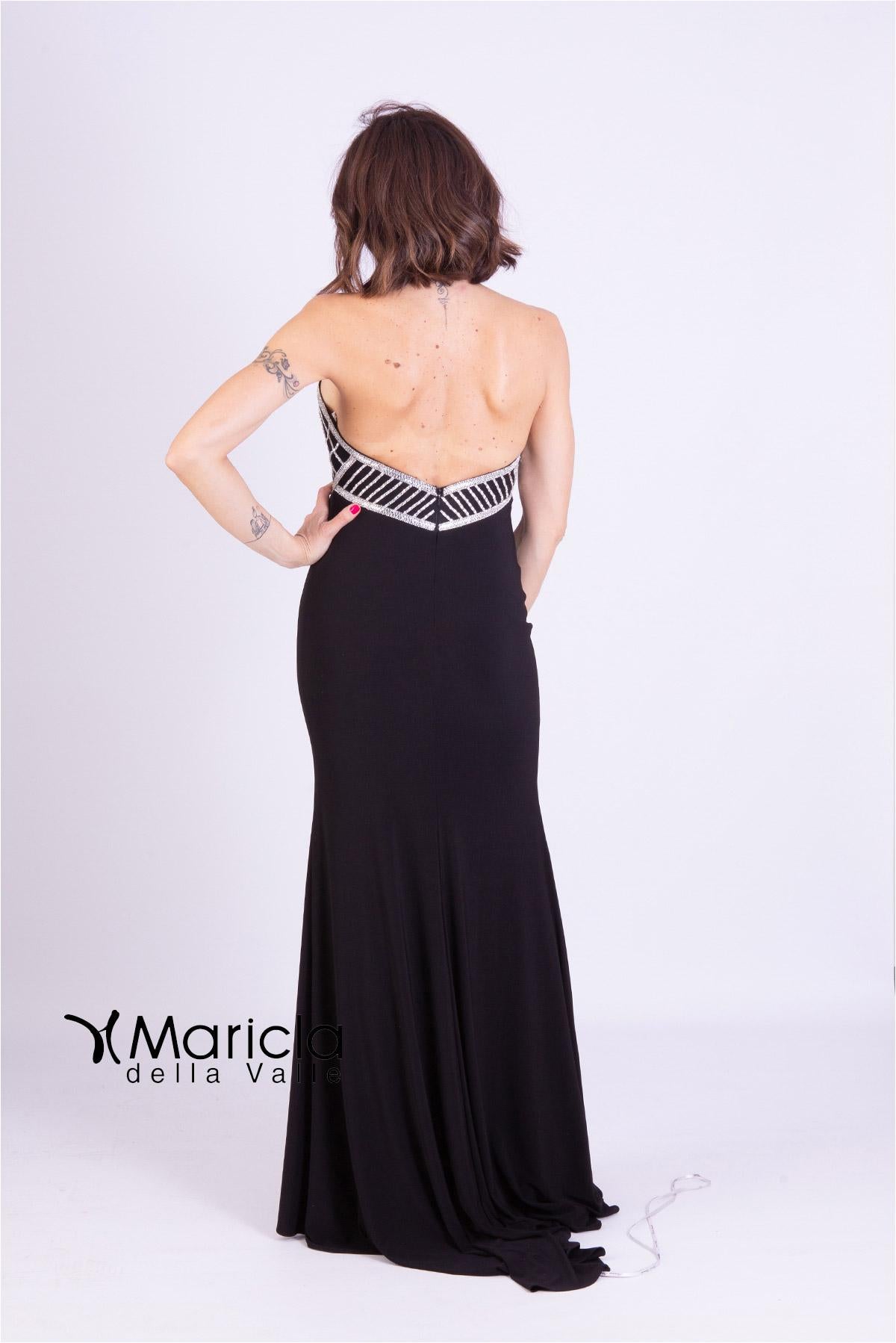 Abito lungo strass JC34119 NERO MARICLA ELEGANCE 