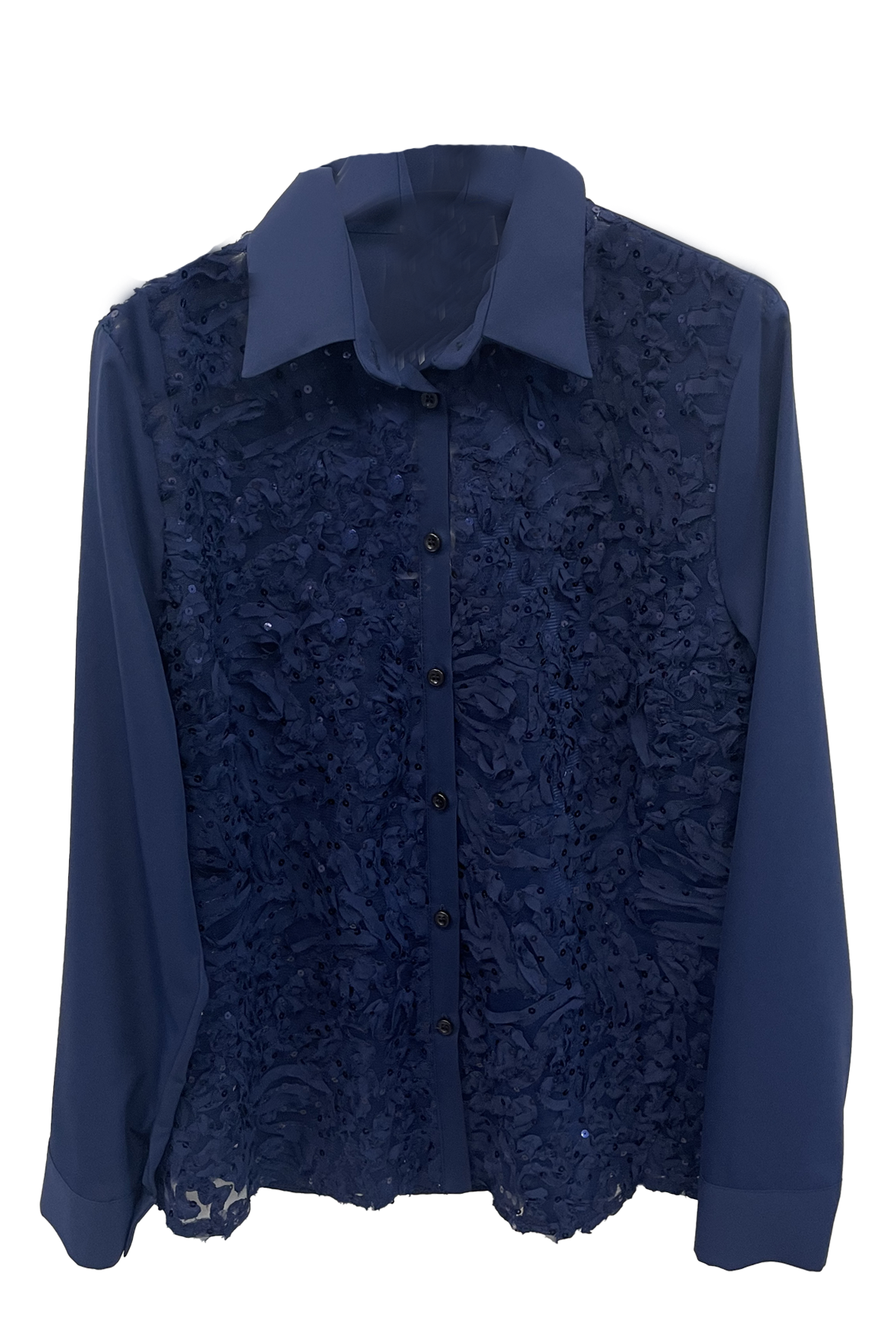 camicia paillettes BORGHESE BLU MARICLA 