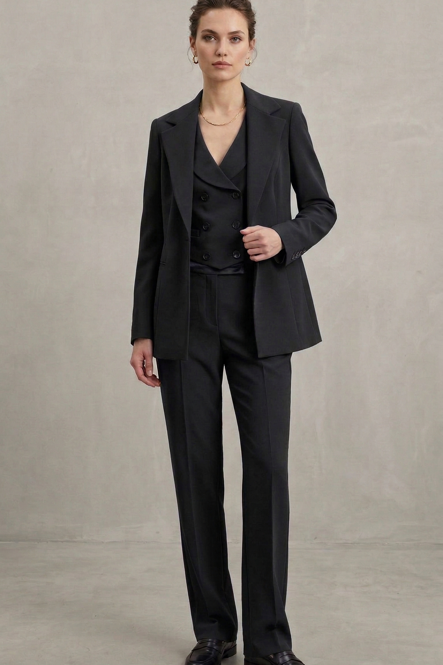 Completo 3 pezzi con gilet AD10101 NERO MARICLA 