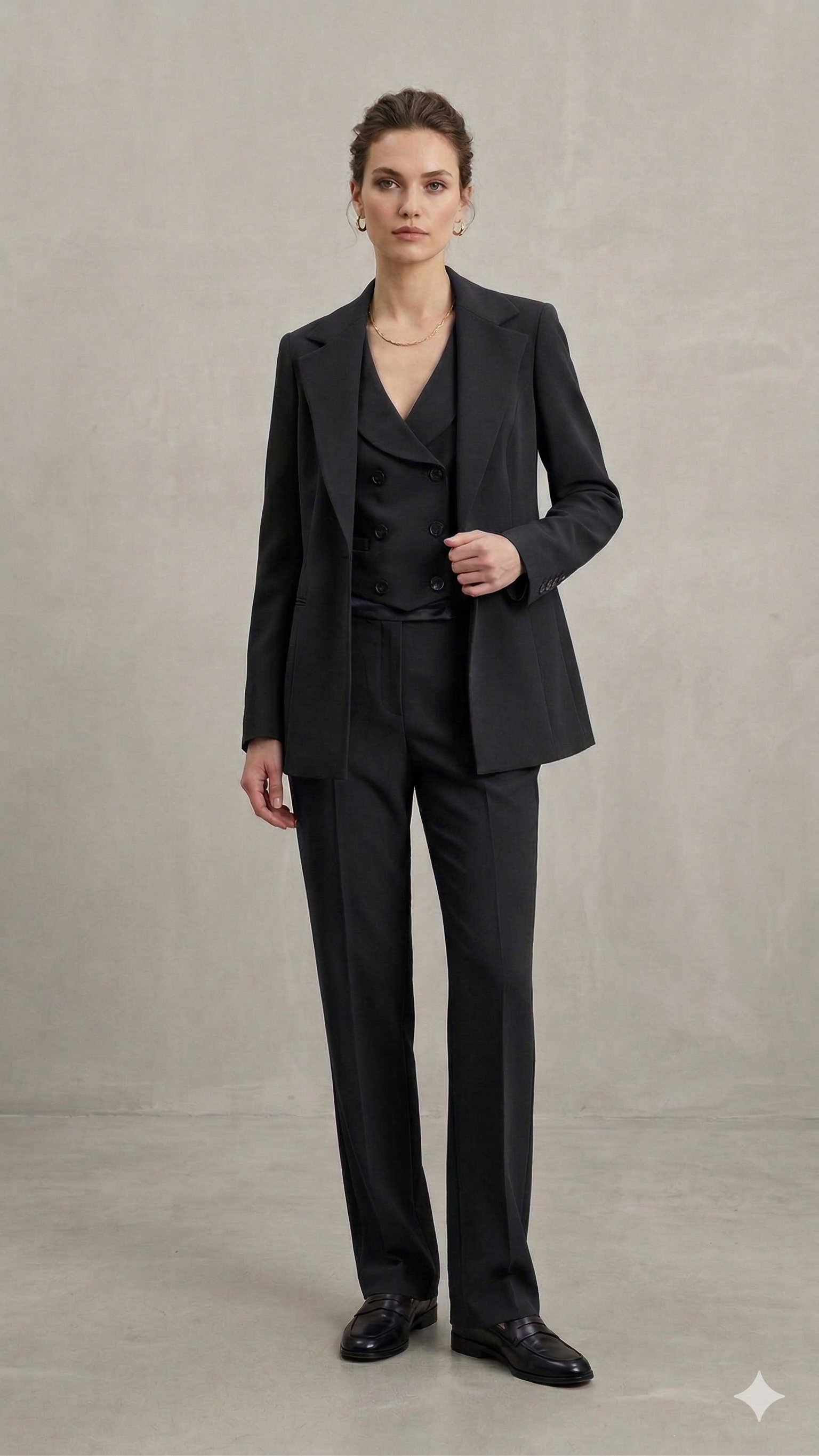 Completo 3 pezzi con gilet AD10101 NERO MARICLA 