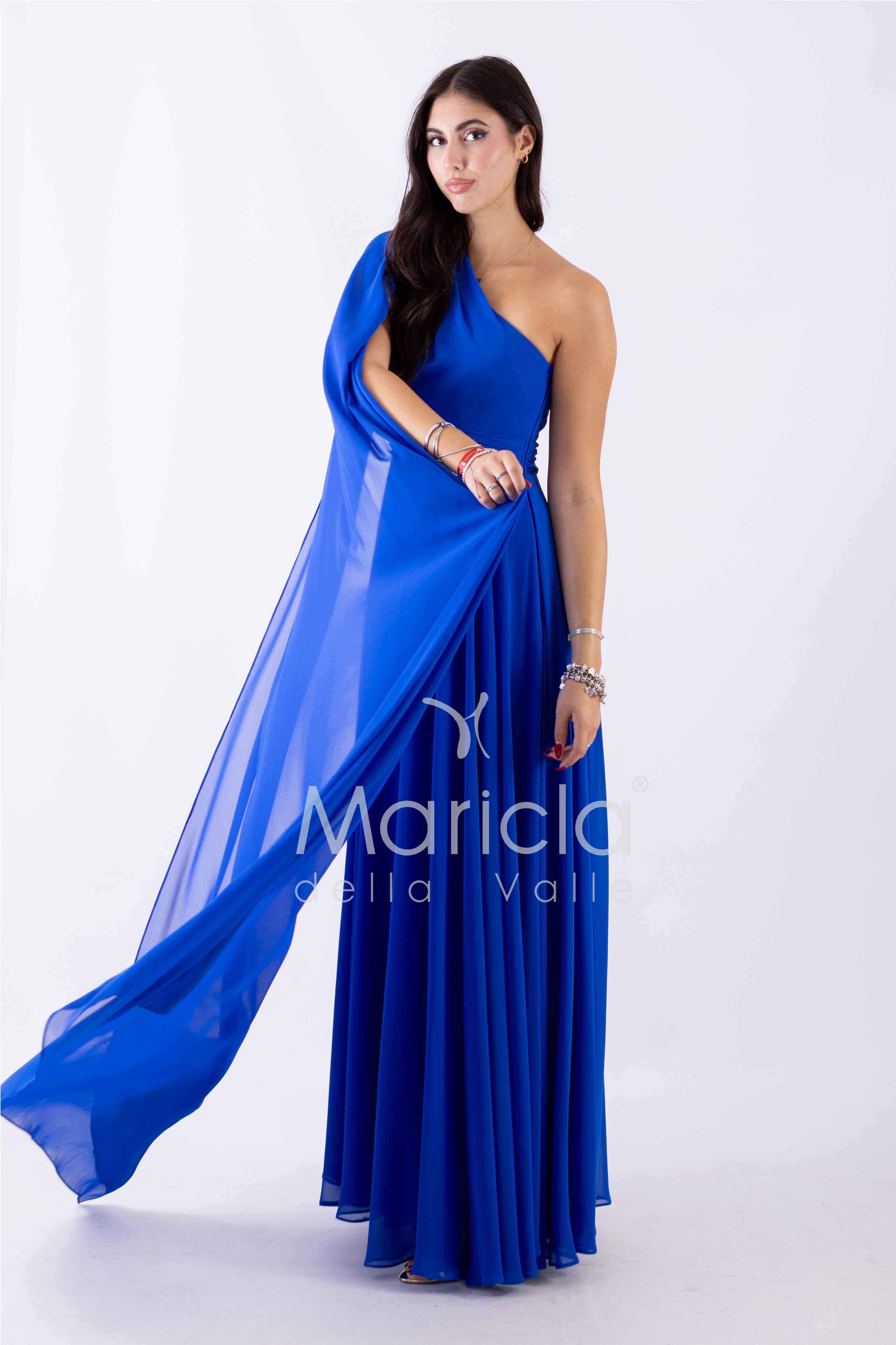 abito lungo fiore chiffon FI7401 ROYAL MARICLA ELEGANCE 