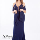 abito sirena corpetto ricamato ANT20412XJ BLU ANTILLE ELEGANCE 
