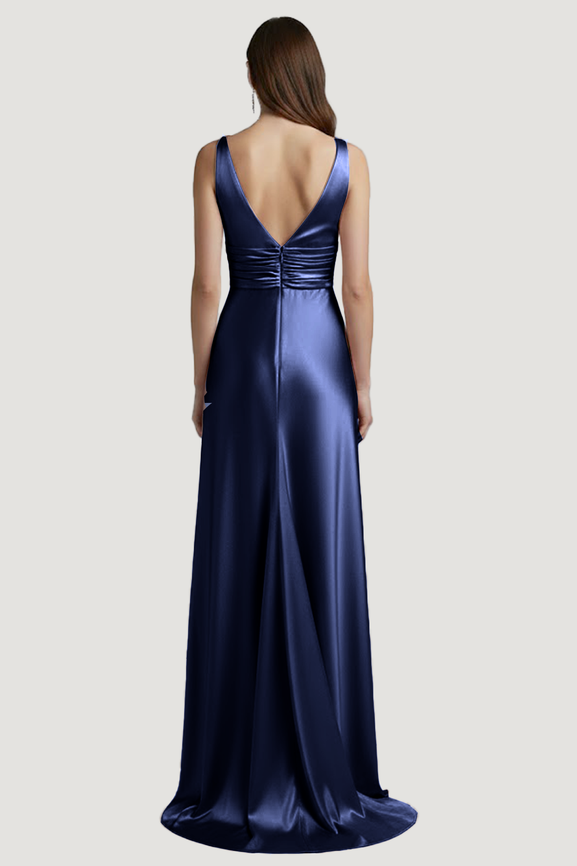 abito lungo con scollo sceso e spalla larga HC9682 BLU MARICLA ELEGANCE 