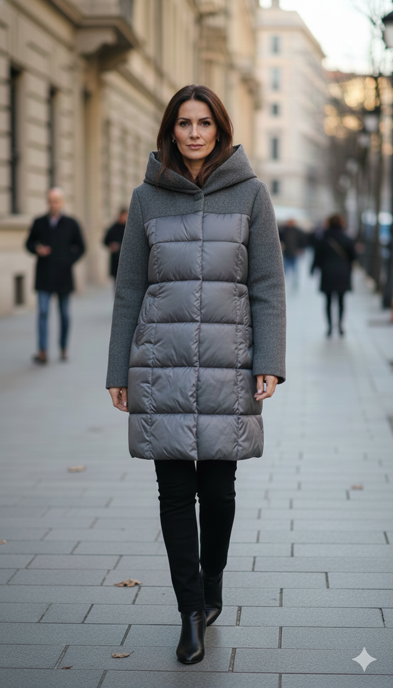 giaccone piumino e panno AZ79P GRIGIO MARICLA 