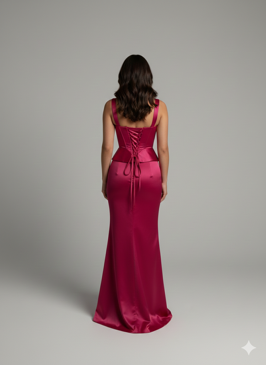 Abito a sirena con corpetto JC35420 FUCSIA MARICLA ELEGANCE 