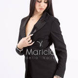 Tailleur con collo in paillettes ROMI3864 NERO MARICLA 