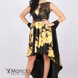 Abito lungo monospalla MVV42178 GIALLO MARIA VITTORIA VINCI 