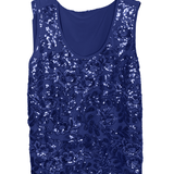canotta spalla larga paiette DB10327 BLU MARICLA 