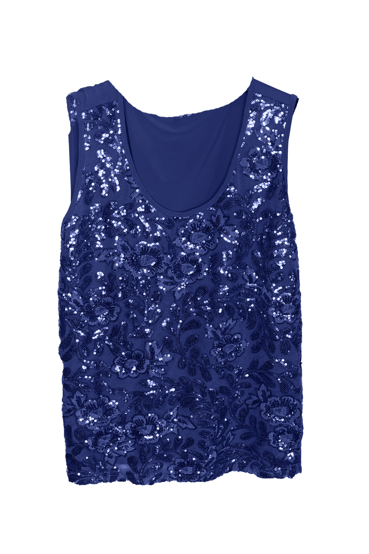 canotta spalla larga paiette DB10327 BLU MARICLA 