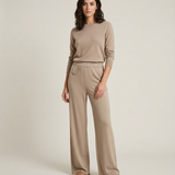 Pantalone Wide Leg in Maglia CF17937 BEIGE CARLA FERRONI 