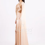Abito sirena lungo con spacco ANT03JKN NUDE ANTILLE ELEGANCE 