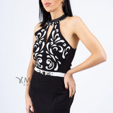 Abito lungo cono scollo all'americana PF105 NERO PAOLA FORTI 