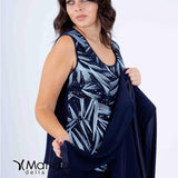 tailleur con ricamo PF3120/22OVER BLU PAOLA FORTI 