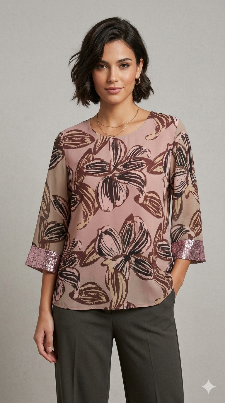 casacca fantasia con fasce paiette FFFAUSTA ROSA MARICLA 