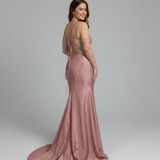 Abito Sirena con spacco e nodo alla schiena JC35451 ROSA MARICLA ELEGANCE 