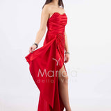 abito lungo paiette cuore HC7459 ROSSO MARICLA ELEGANCE 