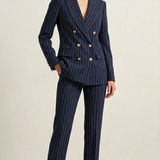 Tailleur Pantalone Gessato Doppiopetto EC14502 BLU MARICLA 