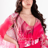 tuta floreale e cintura SH604 FUCSIA SHARON 