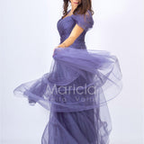 abito incrocio organza JC34898 INDACO MARICLA ELEGANCE 