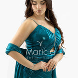 abito lungo drappeggiato effetto bagnato JC35251 OTTANIO MARICLA ELEGANCE 