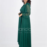 abito manica lunga glitter FI7219 VERDE MARICLA ELEGANCE 