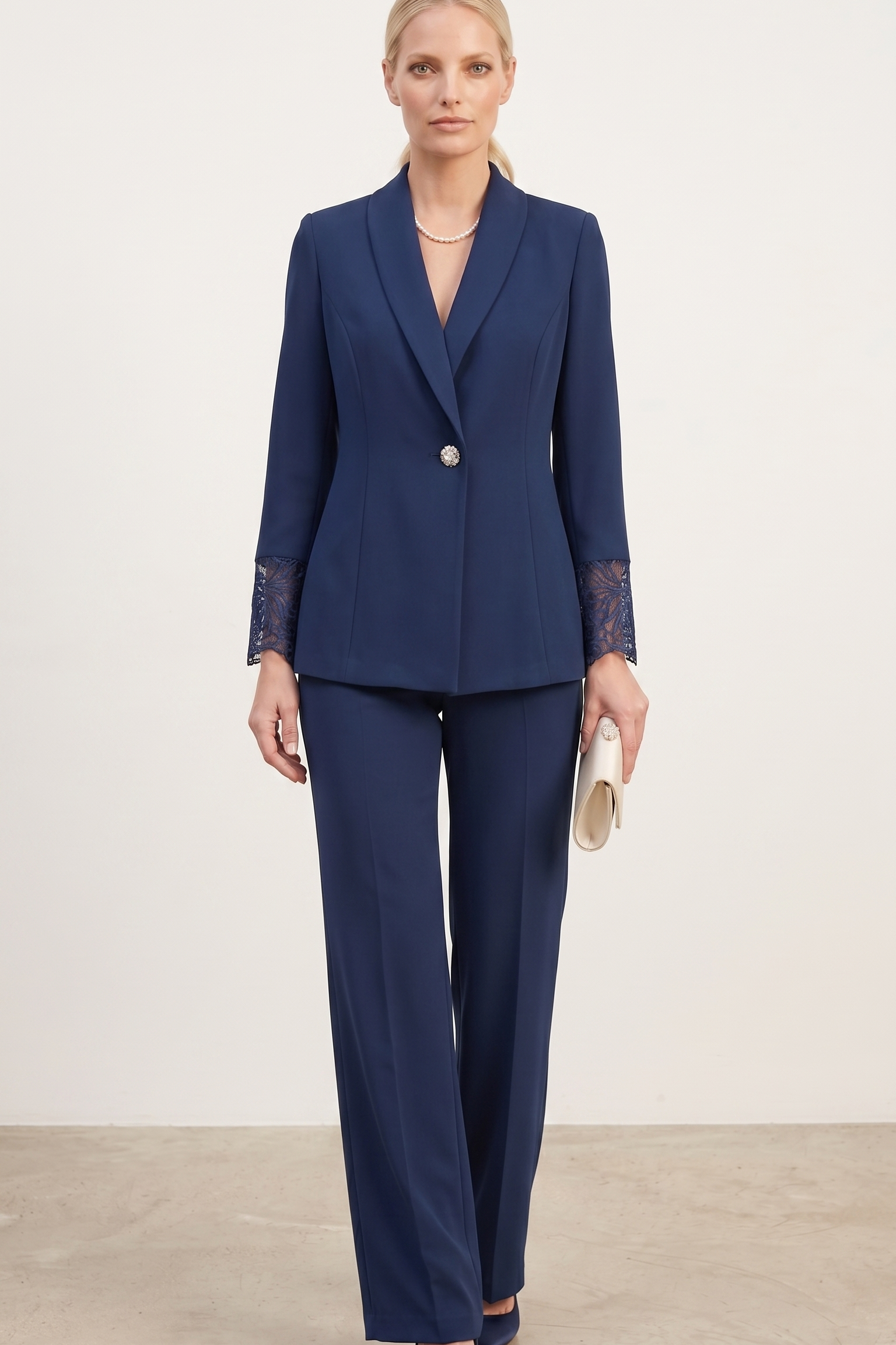 completo manica velo e pizzo GRANDINE BLU MARICLA 