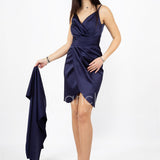 tubino ventaglio scollatura triangolo HC8251 BLU MARICLA ELEGANCE 