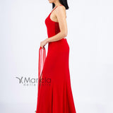 Abito lungo con pizzo JC34346 ROSSO MARICLA ELEGANCE 