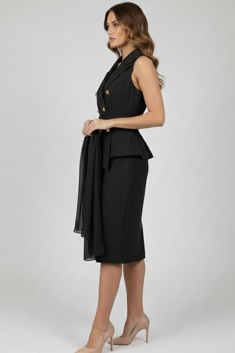 Abito Midi Sartoriale a Doppiopetto SH510AC NERO SHARON 